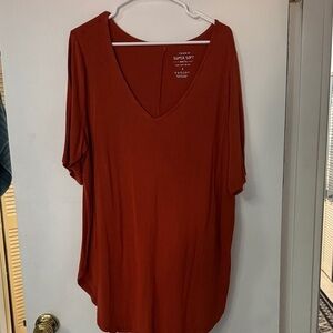 Torrid Women's Short Sleeve V-Neck Top - Rust